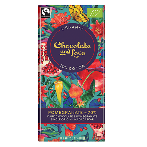 Pomegranate - Dark Choc 70% 80g