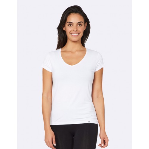 V-Neck T-Shirt W White L